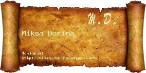 Miksa Dorina névjegykártya